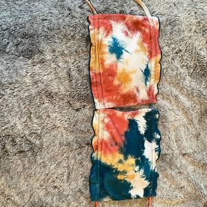 Tye dyed cupped bikini top size 1XL.